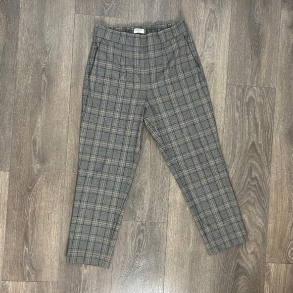 Aritzia Babaton Conan Pant Plaid Trouser Straight Leg High Waist Pleated Gray - Picture 2 of 16